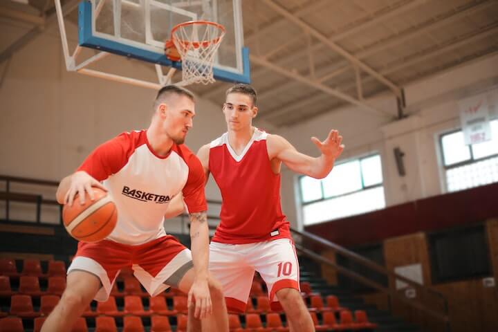 3 Second Violation A Player posts up before getting called for a 3 second violation during a basketball player